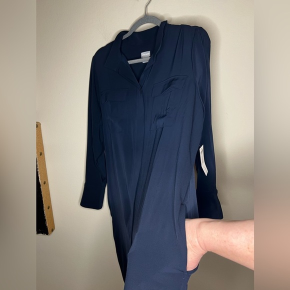 Chico’s Navy Button Cuff Shirt Utility Dress Medium - Picture 7 of 14